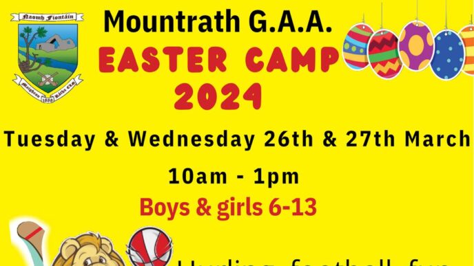 Mountrath GAA Easter camp 2024 6-13 year olds